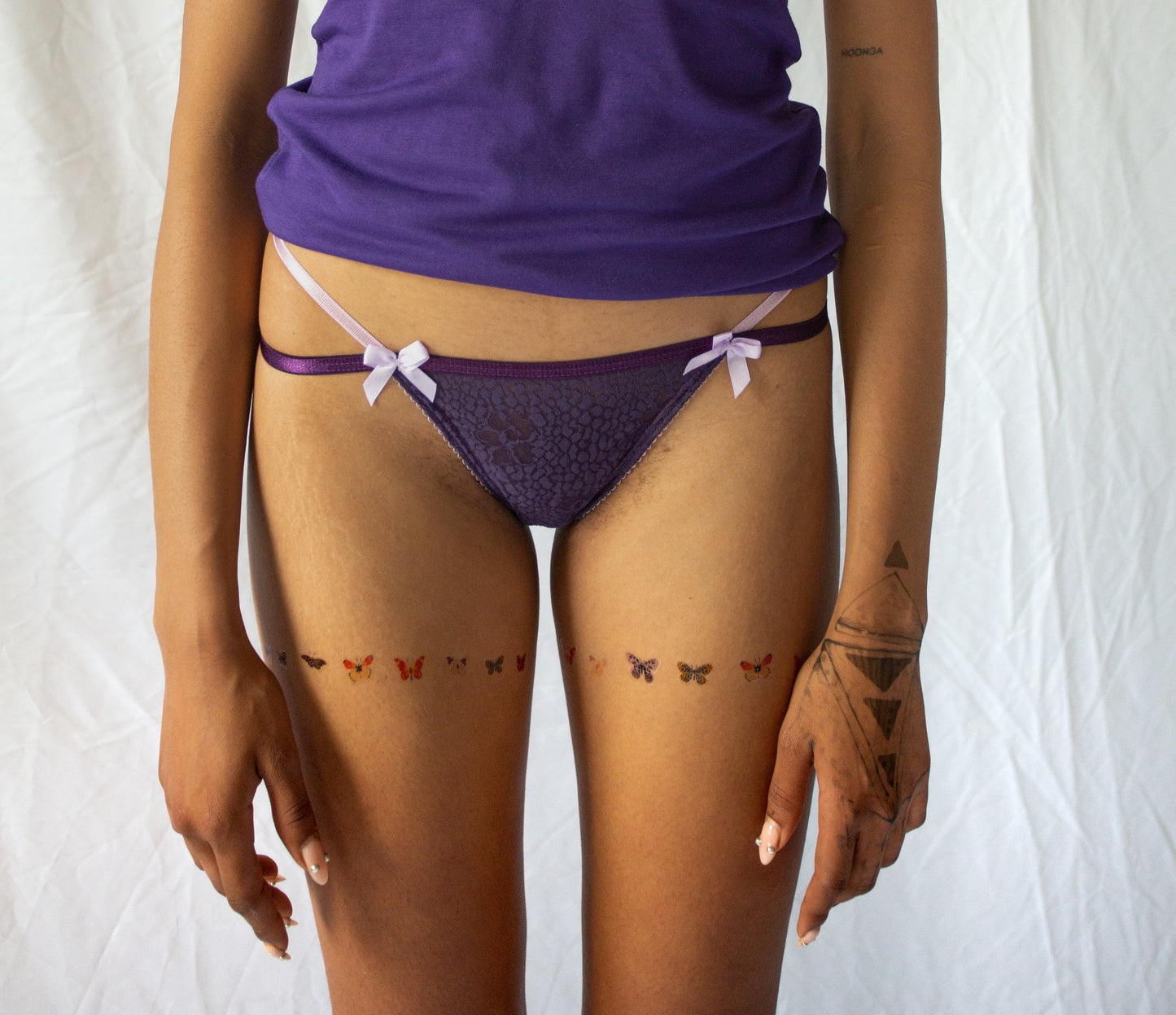 Batesia Double Strap Thong Purple