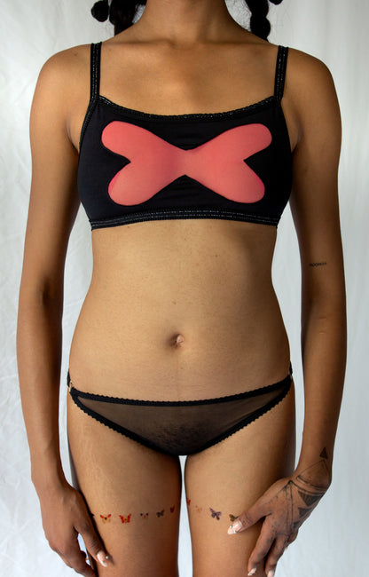 88 Butterfly Bra Black and Pink